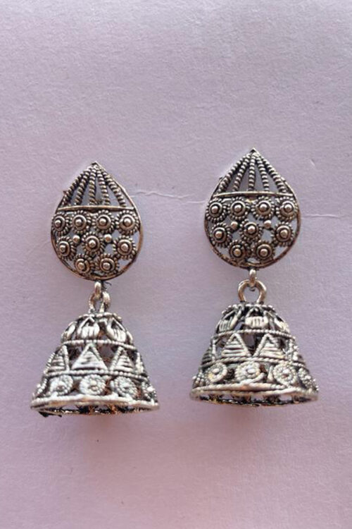 Silver Oxidized Jhumka