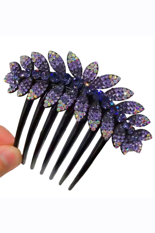 Flower Hair Comb Pins Side Hair Clips for Girls Crystal Barrettes